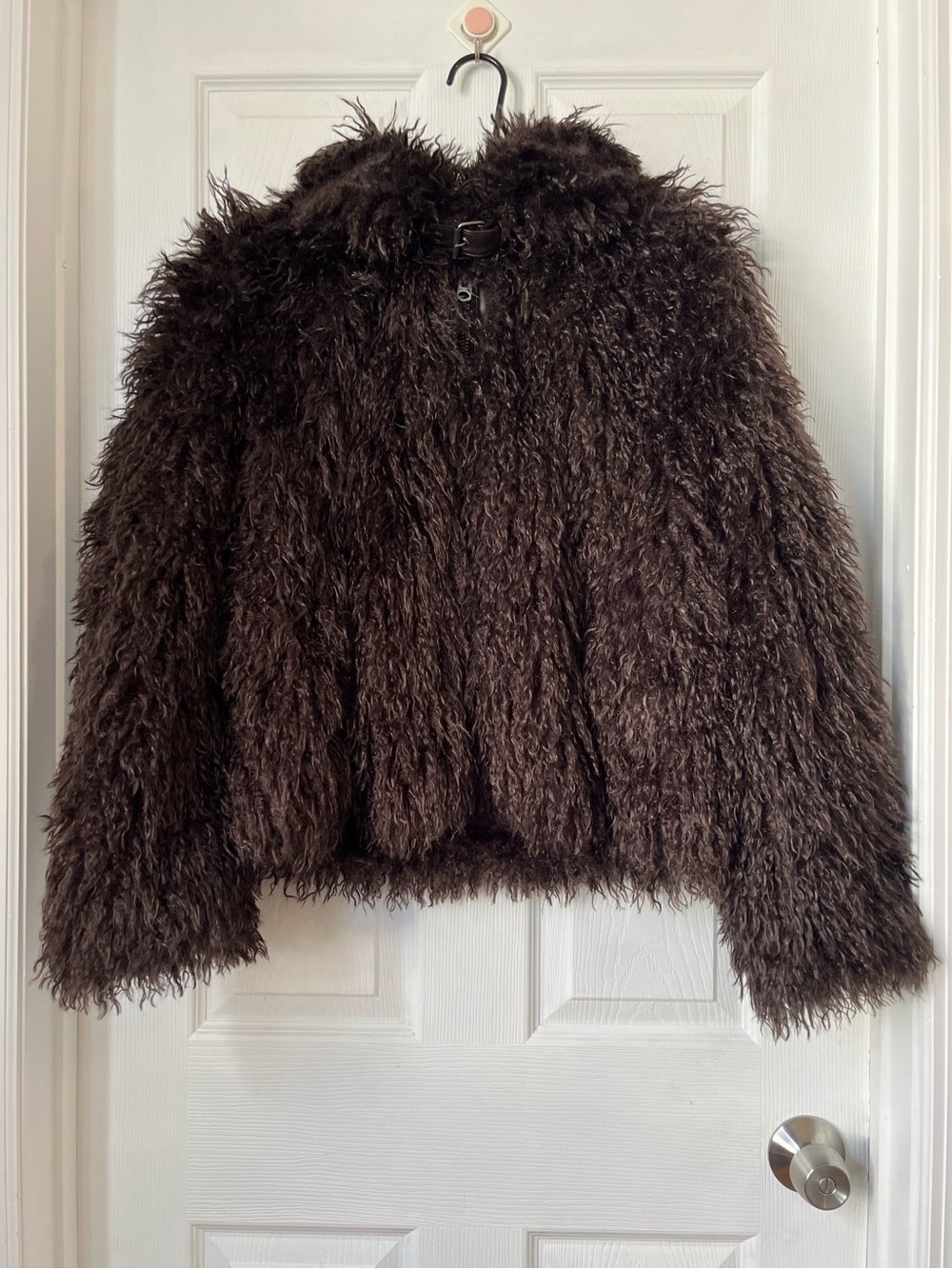 Lucky brand Shaggy brown Faux Fur Jacket coat size M